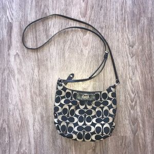 Coach Black and Tan Signature Crossbody Bag